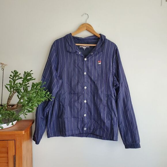 Vintage Y2k Fila light wind breaker snap buttons size medium - Picture 2 of 9